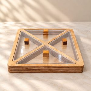 اردوخوری چهار خانه چوبی دربدار با درب پلکسی